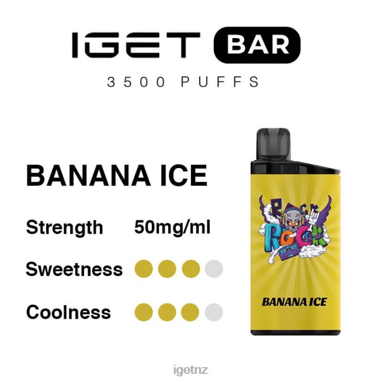 D6282282 IGET Bar 3500 Puffs - IGET NZ Flavours Banana Ice