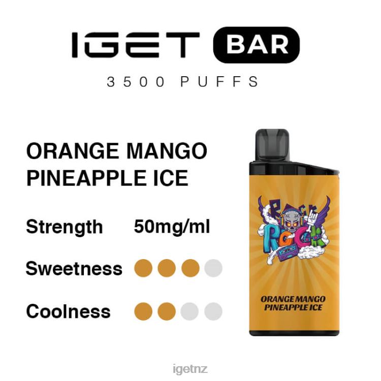 D6282290 IGET Bar 3500 Puffs - IGET Wellington Orange Mango Pineapple Ice
