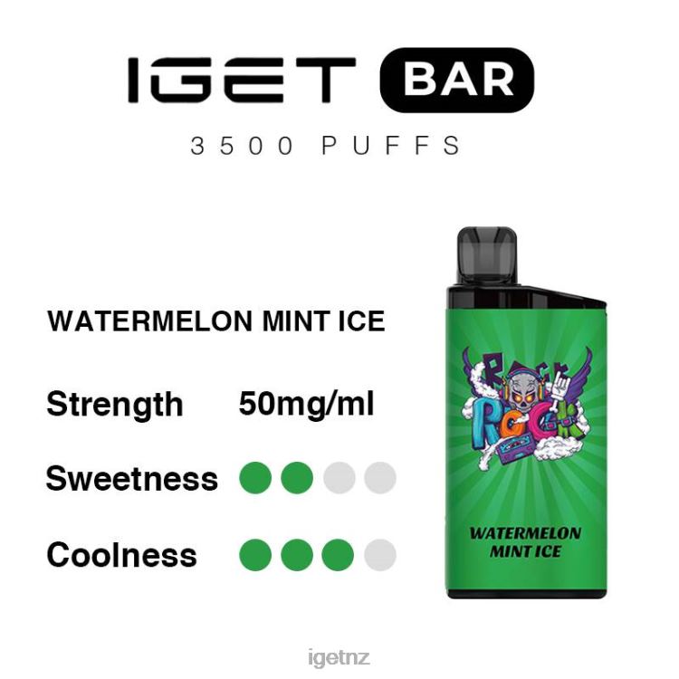 D6282304 IGET Bar 3500 Puffs - IGET Pods NZ Watermelon Mint Ice