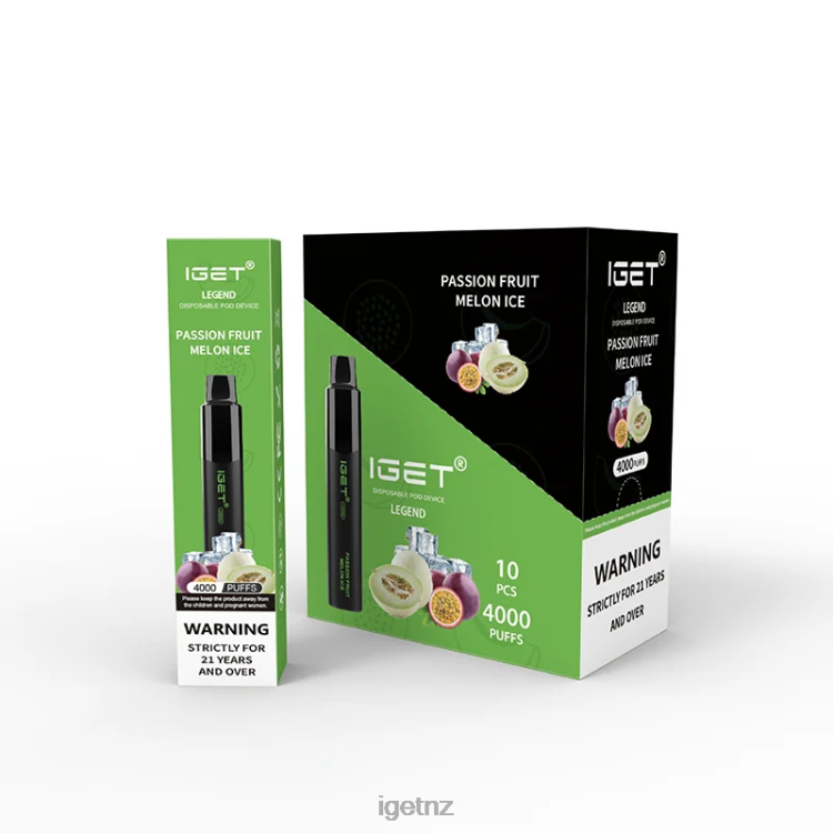 D6282334 IGET Legend 4000 Puffs - IGET Pods NZ Passion Fruit Melon Ice