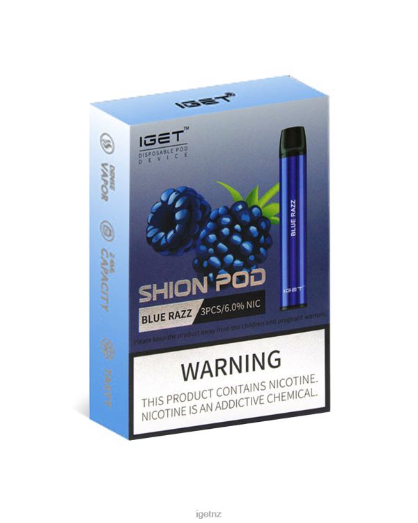 D62825 3 x IGET Shion - IGET Vapes on Sale Blue Razz